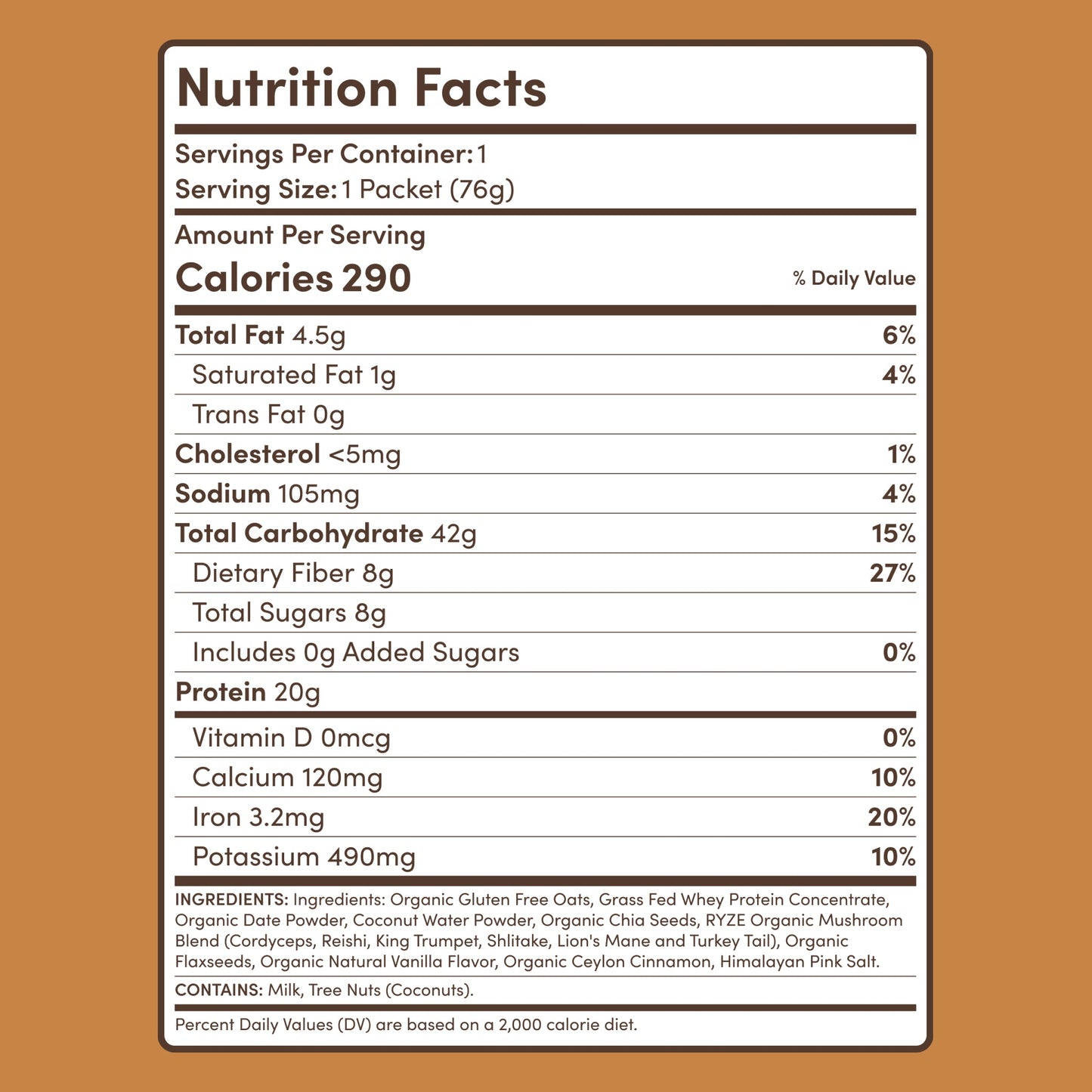 Mushroom Overnight Oats 14 Servings - HMHS