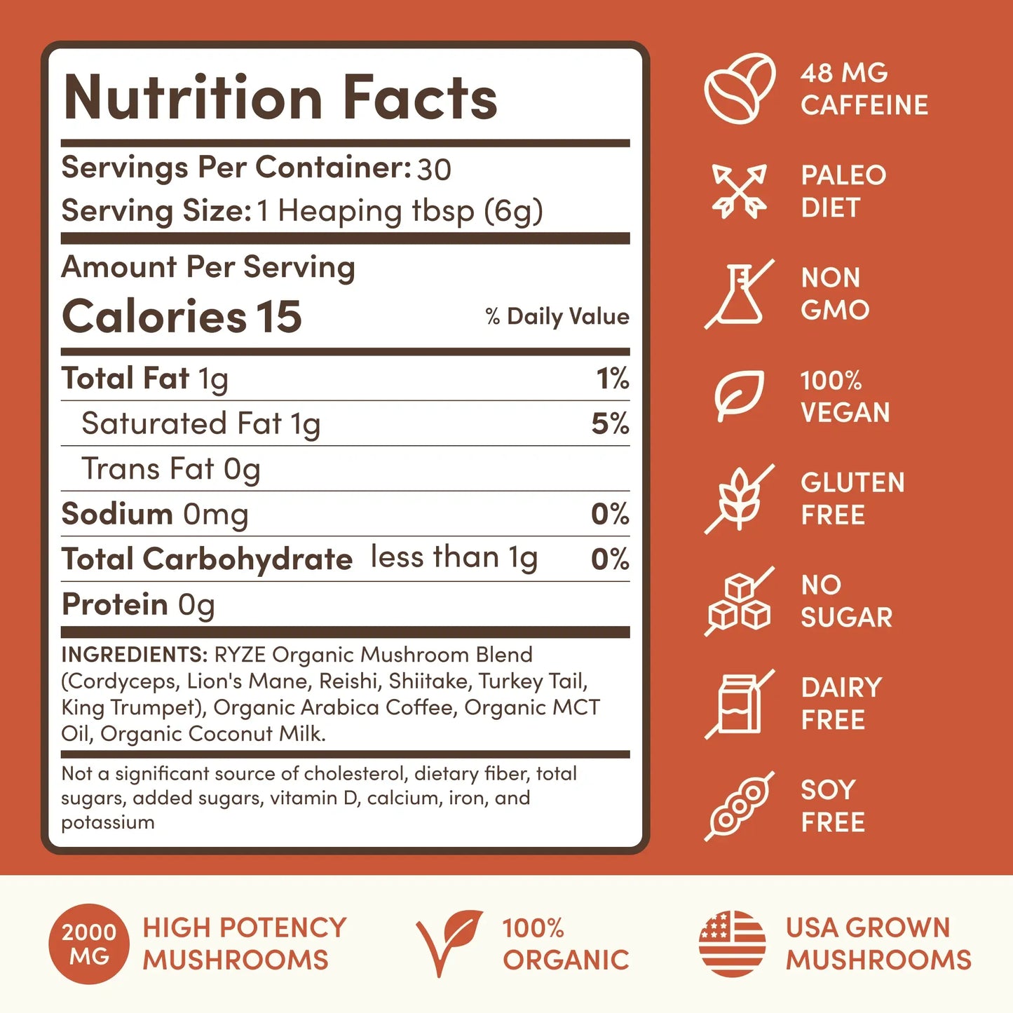 Mushroom Coffee (1 pack - 30 Servings) - 1W0Z