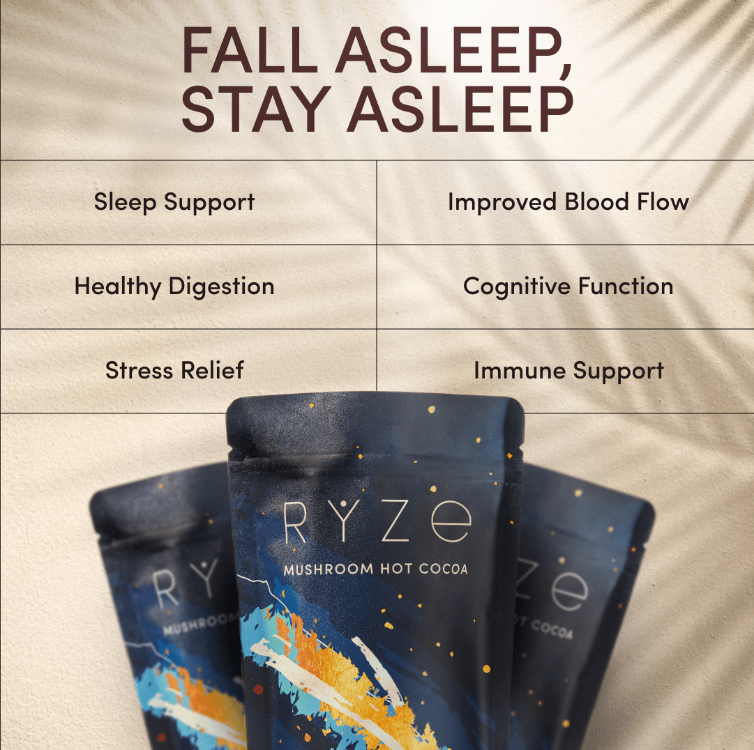 RYZE Hot Cocoa - with 6 Sleep Superfoods to Help Fall Asleep and Stay Asleep - MHT3