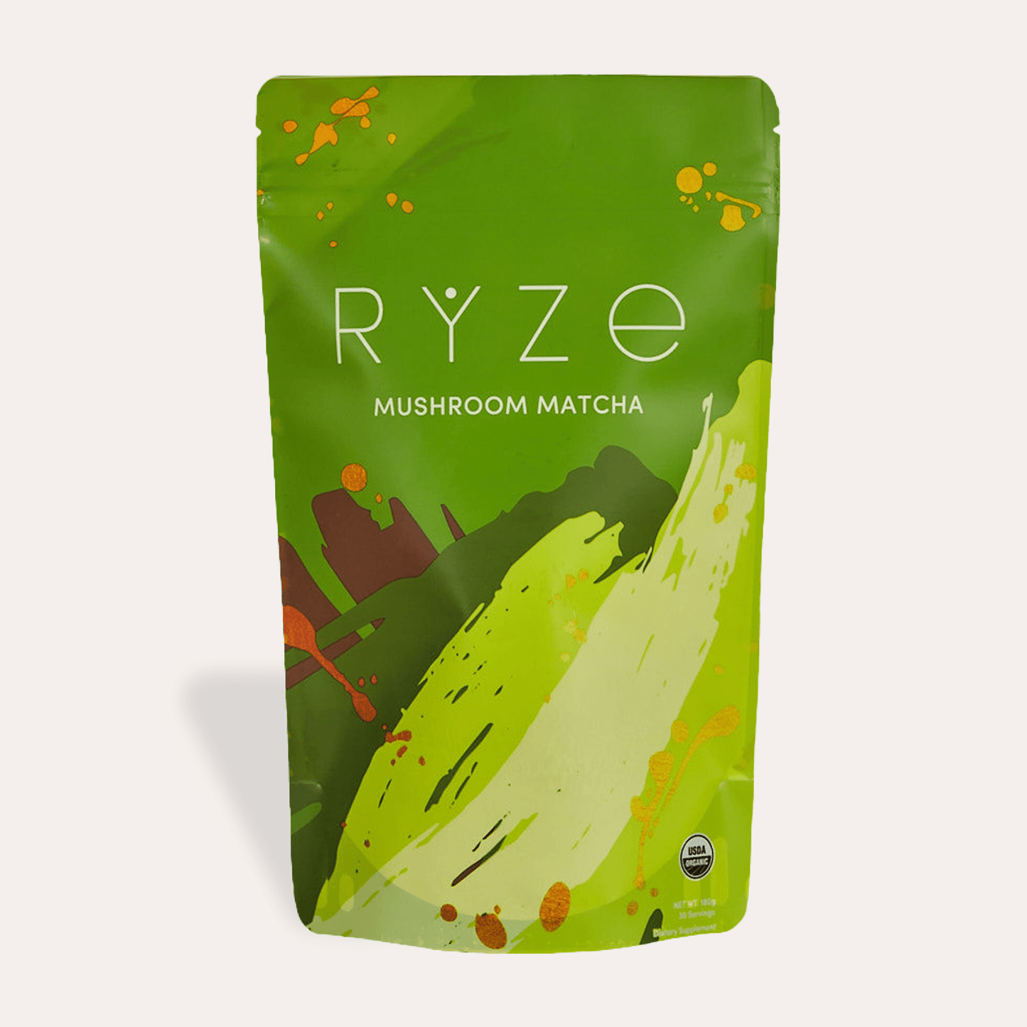 RYZE Mushroom Matcha - with 6 Organic Adaptogenic Mushrooms Grown In USA and Ceremonial-Grade Japanese Matcha - B4E8