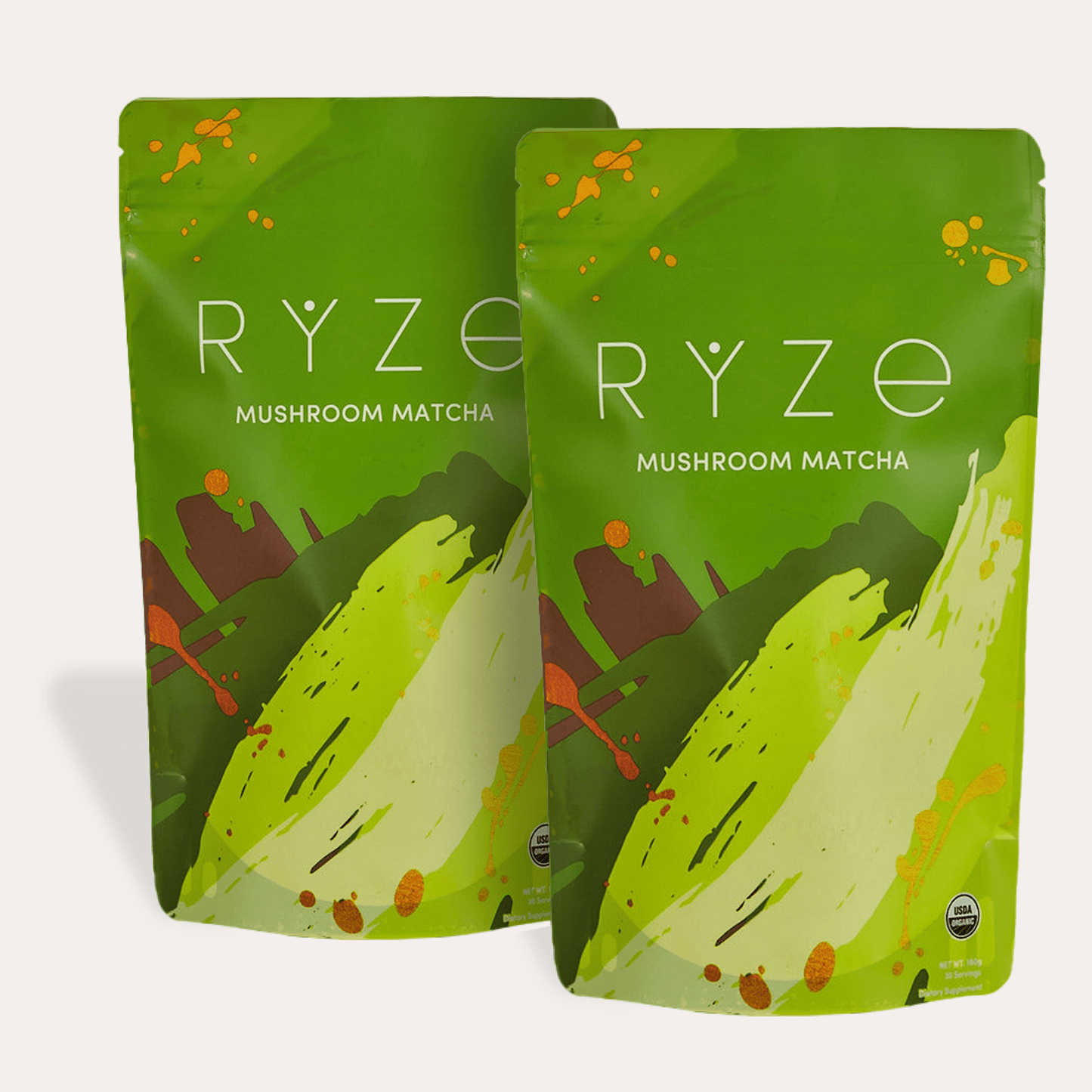 RYZE Mushroom Matcha - with 6 Organic Adaptogenic Mushrooms Grown In USA and Ceremonial-Grade Japanese Matcha - B4E8